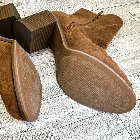 NWT Women's Universal Thread Size 9 Brown Ankle Booties Side Zip 3" Block Heels - Picture 11 of 11
